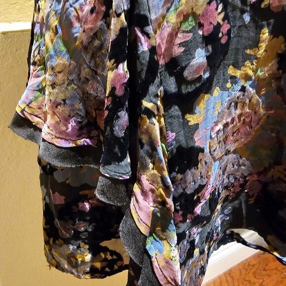 Free People S 4 Crushed Velvet Dark Romantic Dress Witchy Goth Dark Academia - Picture 9 of 16